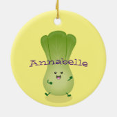 かわいいベビーボックチョイ漫画イラストレーション セラミックオーナメント (裏面)