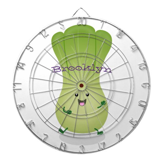 かわいいベビーボックチョイ漫画イラストレーション ダーツボード (正面)