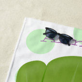 かわいいベビーボックチョイ漫画イラストレーション ビーチタオル (インサイチュ)