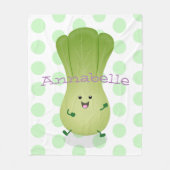 かわいいベビーボックチョイ漫画イラストレーション フリースブランケット (正面)