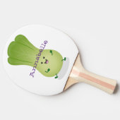 かわいいベビーボックチョイ漫画イラストレーション 卓球ラケット (横)