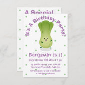 かわいいベビーボックチョイ漫画イラストレーション 招待状 (正面/裏面)