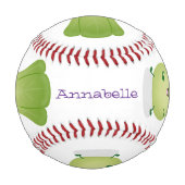 かわいいベビーボックチョイ漫画イラストレーション 野球ボール (裏面)