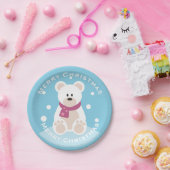 かわいいベビーポーラベアメリークリスマスクリスマスパーティー ペーパープレート (パーティー)