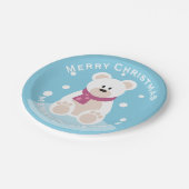 かわいいベビーポーラベアメリークリスマスクリスマスパーティー ペーパープレート (アングル)