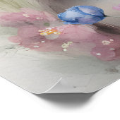 かわいいベビーマウスパステルウォーターカラー春の花 ポスター (角)