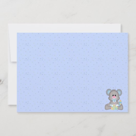 かわいいベビーマウス赤ちゃんシャワー招待状 招待状 (裏面)