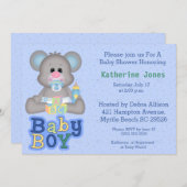 かわいいベビーマウス赤ちゃんシャワー招待状 招待状 (正面/裏面)