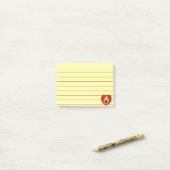 かわいいベビーマンガアボカド赤いハートライン4 x 3 ポストイット (デスク上)