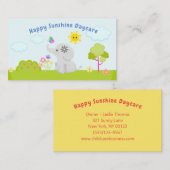 かわいいベビーマンガゾウと蝶の保育園 名刺 (正面/裏面)