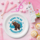 かわいいベビーマンモス 古代の子供の誕生日 ペーパープレート (パーティー)