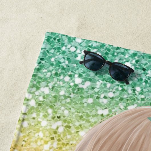 かわいいベビーマーメイドカラフルグリッター ビーチタオル (インサイチュ)