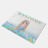 かわいいベビーマーメイドシーシェル ドアマット (アングル)