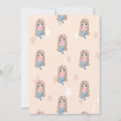 かわいいベビーマーメイドスターズ誕生日招待状 招待状 (裏面)