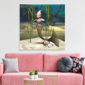 かわいいベビーマーメイド キャンバスプリント (インサイチュ (リビング))