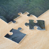 かわいいベビームースブルーホワイト絵画フラワーズ ジグソーパズル (側面)