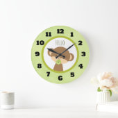 かわいいベビーモンキーおしゃぶりことわざこんにちは ラージ壁時計 (ホーム)