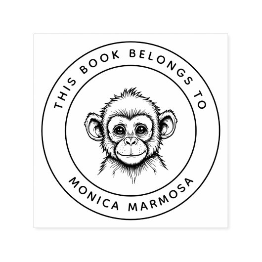 かわいいベビーモンキーこの本はキッズネームに属している セルフインキングスタンプ (デザイン)