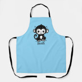 かわいいベビーモンキースケッチ-かわいい子供部屋アート エプロン (正面)