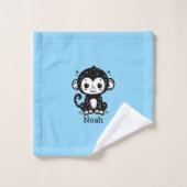 かわいいベビーモンキースケッチ-かわいい子供部屋アート バスタオルセット (ウォッシュタオル)