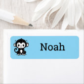 かわいいベビーモンキースケッチ-かわいい子供部屋アート ラベル (インサイチュ)