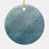 かわいいベビーモンキーバナナブルーグリッターパーソナライズ セラミックオーナメント (裏面)