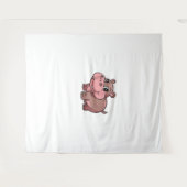 かわいいベビーモーヒッポデンタンクトップ_1 タペストリー (正面(横))