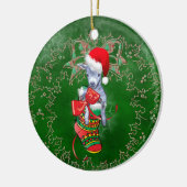 かわいいベビーヤギストッキングクリスマスオーナメント セラミックオーナメント (左)