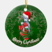かわいいベビーヤギストッキングクリスマスオーナメント セラミックオーナメント (正面)