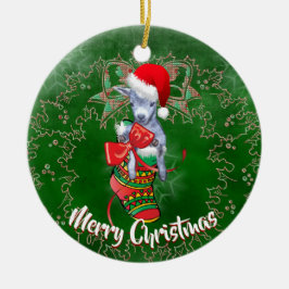 かわいいベビーヤギストッキングクリスマスオーナメント セラミックオーナメント