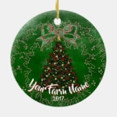 かわいいベビーヤギストッキングクリスマスオーナメント セラミックオーナメント (裏面)