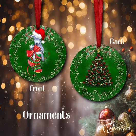 かわいいベビーヤギストッキングクリスマスオーナメント セラミックオーナメント