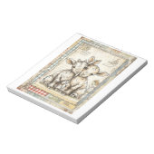 かわいいベビーヤギヴィンテージ文房具 ノートパッド (回転)
