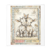 かわいいベビーヤギヴィンテージ文房具 ノートパッド (正面)