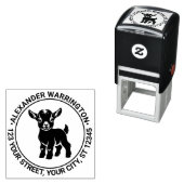 かわいいベビーヤギ立#1名差出人住所 セルフインキングスタンプ (インサイチュ)