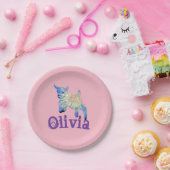 かわいいベビーヤギ跳び動物アート名を追加 ペーパープレート (パーティー)