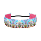 かわいいベビーユニコーンとレインボー、女の子 アスレチックヘッドバンド (正面)