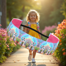 かわいいベビーユニコーンとレインボー、女の子