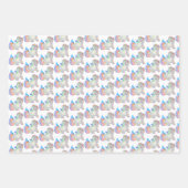 かわいいベビーユニコーンパステルファンタジーチャイルド ラッピングペーパーシート (正面3)