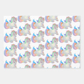 かわいいベビーユニコーンパステルファンタジーチャイルド ラッピングペーパーシート (正面2)