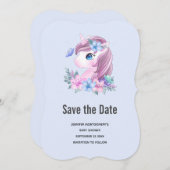 かわいいベビーユニコーンマジカルウォーター色 セーブザデート (正面/裏面)