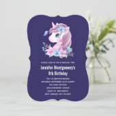 かわいいベビーユニコーンマジカルウォーター誕生日 招待状 (スタンド正面)