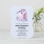 かわいいベビーユニコーンマジカルウォーター誕生日 招待状 (スタンド正面)