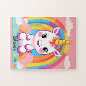かわいいベビーユニコーンレインボー ジグソーパズル (横)