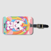 かわいいベビーユニコーンレインボー ラゲッジタグ (正面横)