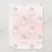 かわいいベビーユニコーン，フローラベビーシャワー招待状 招待状 (裏面)