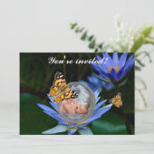 かわいいベビーユリ蝶の泡 招待状 (スタンド正面)