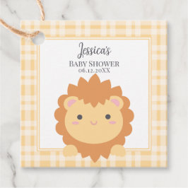 かわいいベビーライオンかわいいジャングル動物の少年の赤ちゃんシャワー フェイバータグ