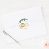 かわいいベビーライオンの赤ちゃんシャワー好きステッカー ラウンドシール (封筒)