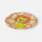 かわいいベビーライオンオールオーバープリントパターン ペーパープレート (アングル)